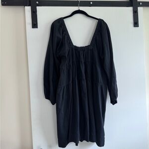 Free People babydoll denim dress black